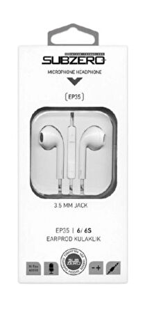 EP35 3,5MM Apple Iphone Uyumlu Lightning Kablolu Mikrofonlu Kulak İçi Kulaklık Beyaz