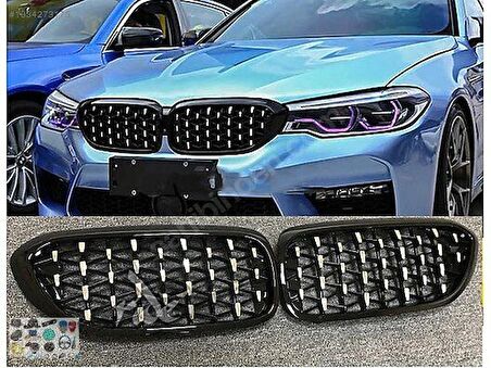 Bmw f30 diamond ön panjur ızgara 2012-2018 arası krom siyah  krom-siyah