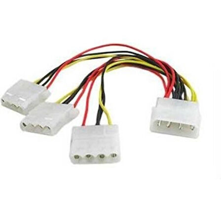 3lü Power Çoklayıcı Kasa Içi 4 Pin Molex 1 Erkek 3 Dişi Kablo 3lü power kablo