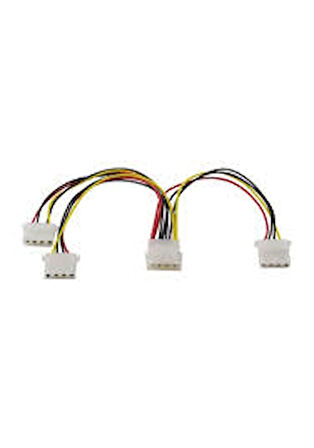 3lü Power Çoklayıcı Kasa Içi 4 Pin Molex 1 Erkek 3 Dişi Kablo 3lü power kablo