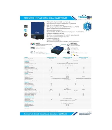 Tommatech Mplus 7.2k 48v Mppt 1faz Akıllı İnverter Çevirici İnverter