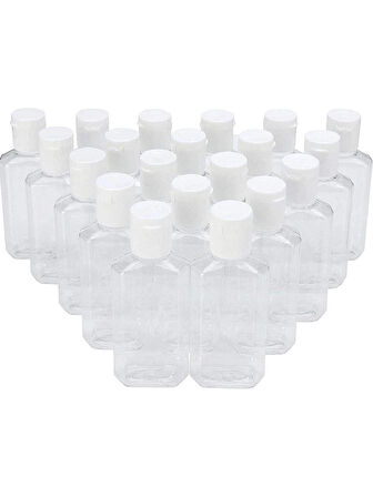 50 ml Boş Şişe Plastik Şişe + Fliptop Kapak Dezenfektan Şişesi Açmalı Kapak Boş Şişe 50 ml
