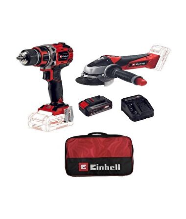 Einhell Te-Cd 18/50 Lı Bl Solo+Tc-Ag 18/115 Lı Solo+Çnt+ 2,5 Ah Pxc Strt Kit