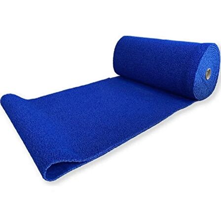 Abk Kıvırcık Mavi Paspas 100 cm x 1300 cm Kaymaz Yolluk Kaydırmaz Halı