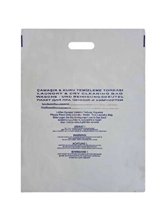 Otel Hijyenik Kirli Çamaşır Poşeti Kuru Temizleme Torbası Laundry Bag 100 Adet