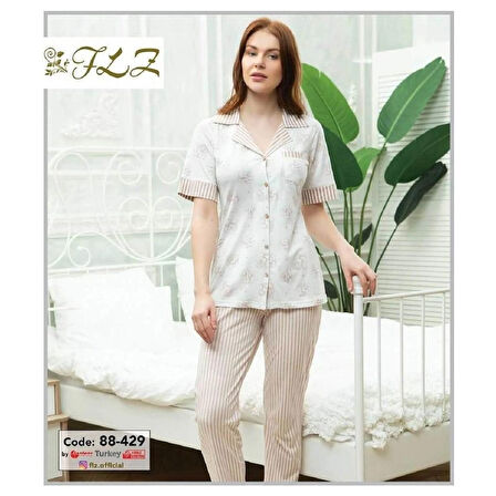 Dowry Flz 88-429 Kısa Kollu Bayan Pijama Takımı Yeşil