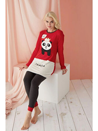  Polkan 5180 Interlok Polarlı Kadın Pijama Takımı 