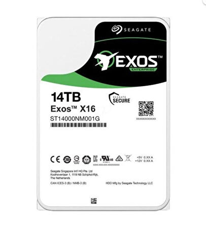 SEAGATE Exos EnterPrise X16 14TB 7200rpm 256MB Sata3 7/24 Güvenlik 3.5" Harddisk (ST14000NM001G)