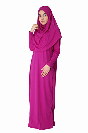 AÇIK MOR FERMUARSIZ NAMAZ ELBİSESİ