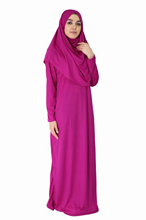 AÇIK MOR FERMUARSIZ NAMAZ ELBİSESİ