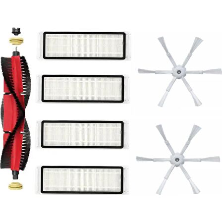 Roborock S5, S5 Max, S6 , S6 Pure, S50, S51, Uyumlu Yeni Nesil 6 Kollu Yan Fırçalı 7'li Set