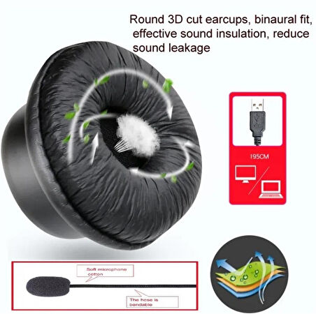 Worcex KLK315 USB Girişli Mikrofonlu Kulaklık