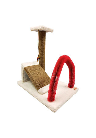 Kedi Tırmalama + Kedi Rampası + Kedi Fırçası 3'lü Set Takım