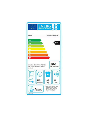 Haier HD100-A2939E-TR 10 kg Wi-Fi + Bluetooth Bağlantılı Isı Pompalı Kurutma Makinesi
