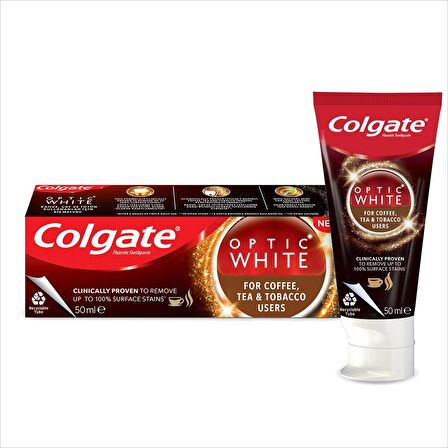 Colgate Optic White Kahve, Çay ve Tütün Kullanıcıları için Beyazlatıcı Diş Macunu 50 ml