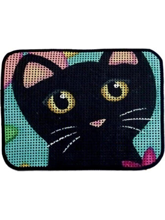 Renkli Desenli Elekli Kedi Tuvalet Önü Paspası 60 x 45 cm