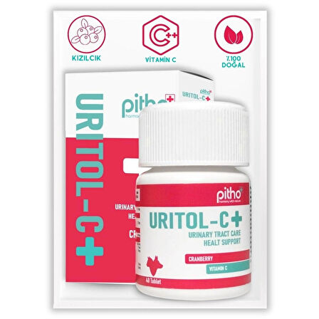 Uritol C | Kedi ve Köpekler İçin İdrar Yolu ve Üriner Sistem Sağlığı Destekleyici 40 Tablet