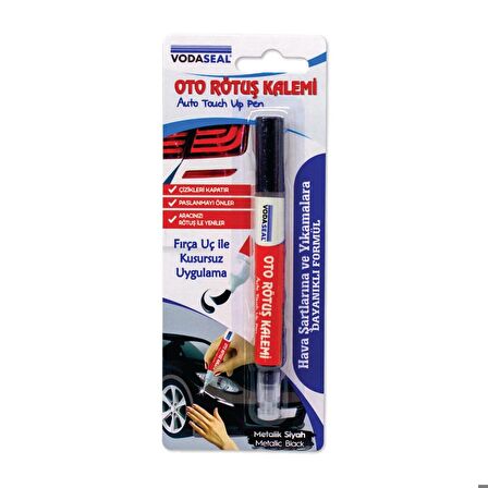 Vodaseal Oto Rötuş Boya Kalemi Çizik Giderici Metalik Siyah 5 ML