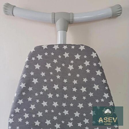 Asev Home Keçeli Ütü Masası Kılıfı 55X140CM Ahter Gri Xxl