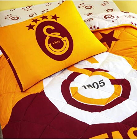 Taç Lisanslı Galatasaray Logo Tek Kişilik Yorgan Seti