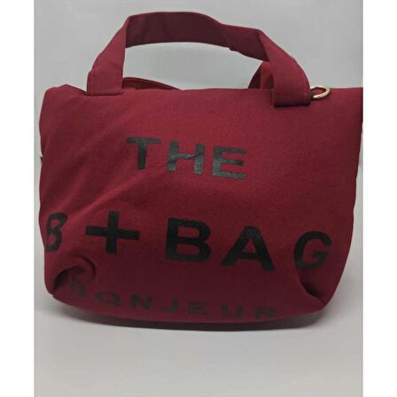 Tote Bag Baskılı Bordo Bez Çanta 