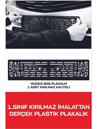 Tay Promosyon Plakalık Yazısız Siyah 1 Adet Kırılmaz Esnek Oto Plakalık