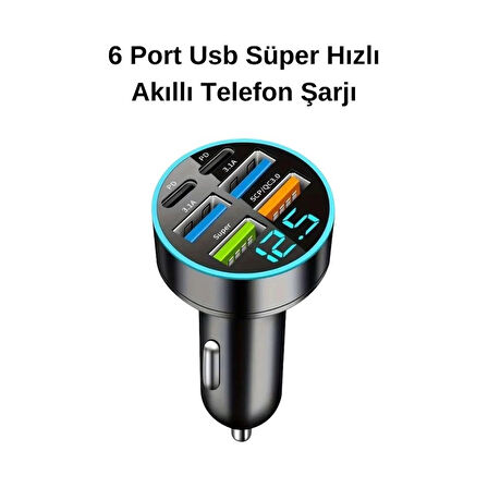 6 Port USB Süper Hızlı Akıllı Telefon Şarjı Kablolu