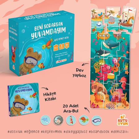 Bi Kutu Oyun Beni Sorarsan Yuvamdayım - İşte Deniz Altı! - Kitap ve Yapboz Seti - Zehra Kandemir