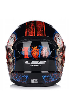 Rapıd 2 Zombıe Fullface Motosiklet Kaskı Mavi Camlı