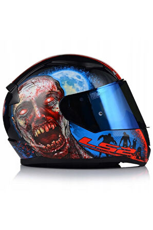 Rapıd 2 Zombıe Fullface Motosiklet Kaskı Mavi Camlı