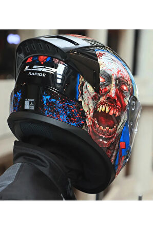 Rapıd 2 Race Zombıe Fullface Motosiklet Kaskı Şeffaf Camlı