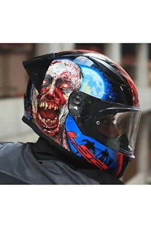 Rapıd 2 Race Zombıe Fullface Motosiklet Kaskı Şeffaf Camlı