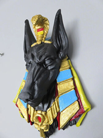 Mısır Tanrısı Anubis Duvar Maskesi - 3D Baskı Dekoratif Sanat