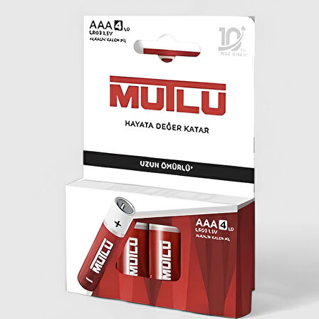 Mutlu Alkalin AAA İnce Kalem Pil, 1,5 V LR03 , 4 ’lü paket