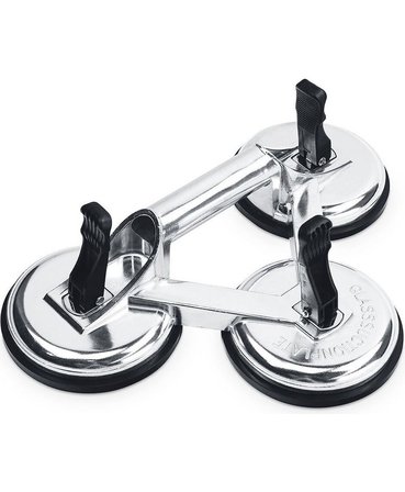SGS956 - 155 kg Üçlü Vantuz Alüminyum Cam Seramik Fayans Ahşap Tutma Taşıma Vantuzu 12CM 12CM 12
