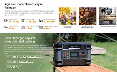 Ezviz Ezvız PS1300 Taşınabilir Güç Istasyonu