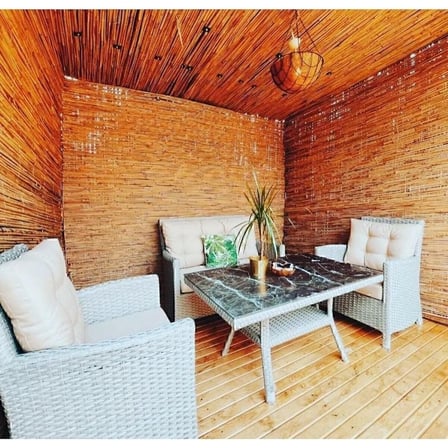 Kamış Çit Bambu Hasır Yükseklik 2,00 Metre En 5,00 Metre Doğal Kamış Gölgelik 2x5 Metre Turkuaz Tek Ebat 500 x 200
