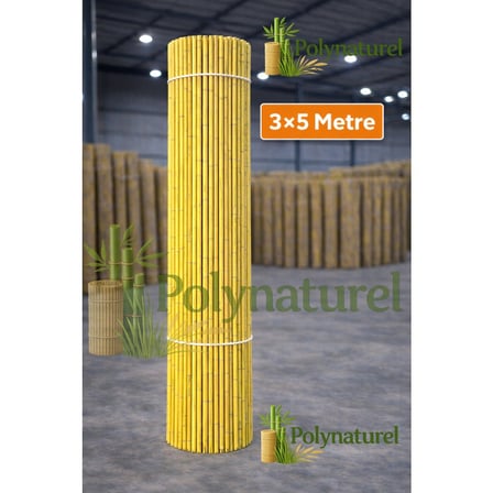 Doğal Bambu Kamış Hasır Çit 3x5 m | Bahçe Balkon Gizlilik Perdesi Gölgelik Kamış Çit