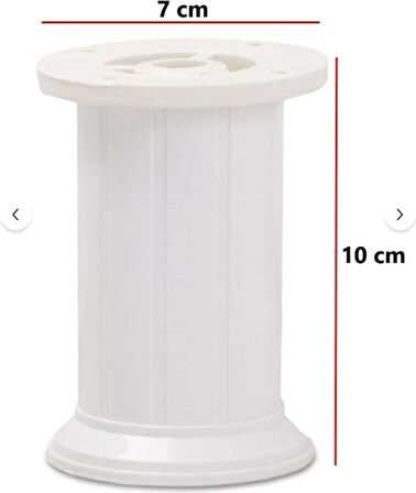 Elif Ayarlı Jumbo Ayak 10 cm Beyaz - Mutfak Altı, Dolap Ayağı, Komodin, Baza, Kanepe Koltuk Ayağı, Gardrop Ayağı (4 Adet)