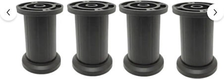 Elif Ayarlı Jumbo Ayak 8 cm Siyah - Mutfak Altı, Dolap Ayağı, Komodin, Baza, Kanepe Koltuk Ayağı, Gardırop Ayağı (4 Adet)