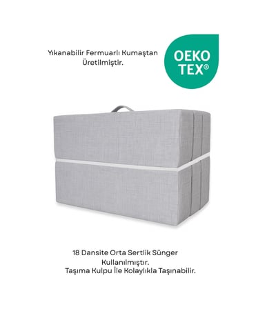 Dizanor Katlanır Micro Cotton Sünger Yer Yatağı ve Minderi 10 cm 18 DNS Orta Sertlik Sünger