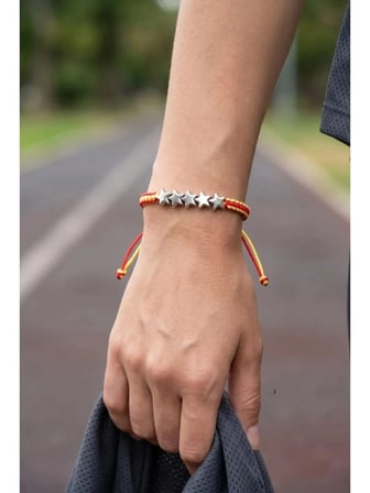Crystal Ateliar Erkek Bileklik Sarı Kırmızı Unisex Makrome