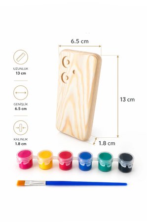 Vuud Ahşap Telefon Boyama Seti - Montessori Yaklaşımından İlham Alan Çocuk Etkinliği