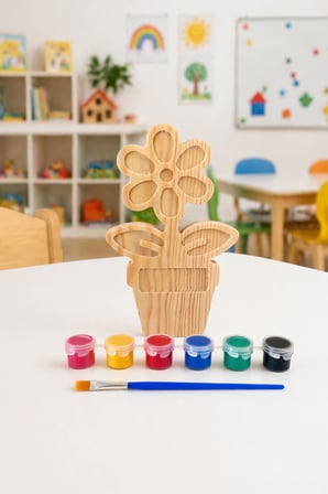 Vuud Ahşap Çiçek Boyama Seti - Montessori Yaklaşımından İlham Alan Çocuk Etkinliği