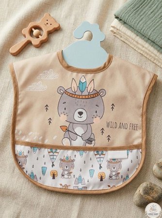 Gökçe Baby 2'lü Set Kısa Kollu Bağlamalı Ayarlanabilir Sıvı Geçirmez Aktivite ve Mama Önlüğü