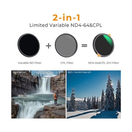 K&F Concept 77mm Variable ND-4&CPL Mrc Nano X Serisi