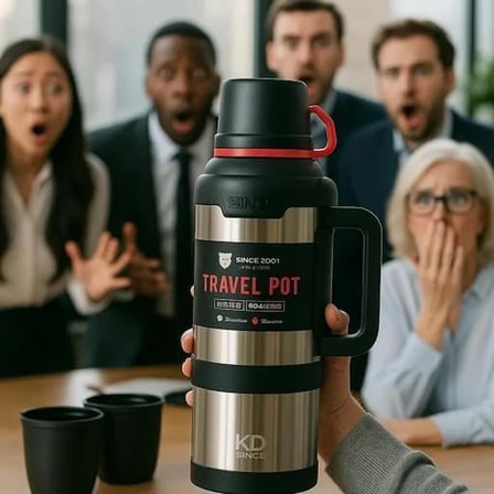 Travel Pot Çelik 4 Litre Mega Termos – 48 Saat Sıcak & Soğuk Koruma, Uzun Süre Isı Saklayan Vakum Teknolojisi, Kamp, Av, Piknik ve İş Hayatı İçin Üst Düzey Dayanıklılık.