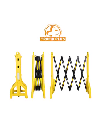 Trafik Plus Akordiyon Bariyer Sarı 255 x 95 Cm, Plastik Bariyer