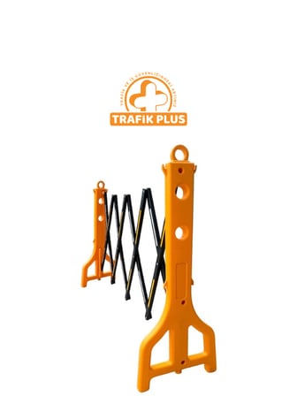 Trafik Plus Akordiyon Bariyer Sarı 255 x 95 Cm, Plastik Bariyer