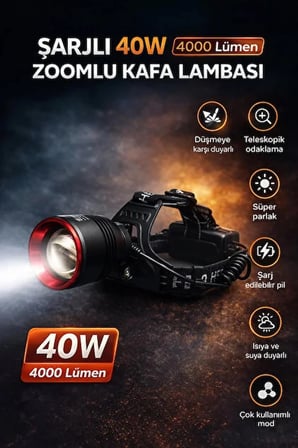 Wıson WS-2080 Profesyonel 3000 Lümen 40 Watt Kafa Lambası